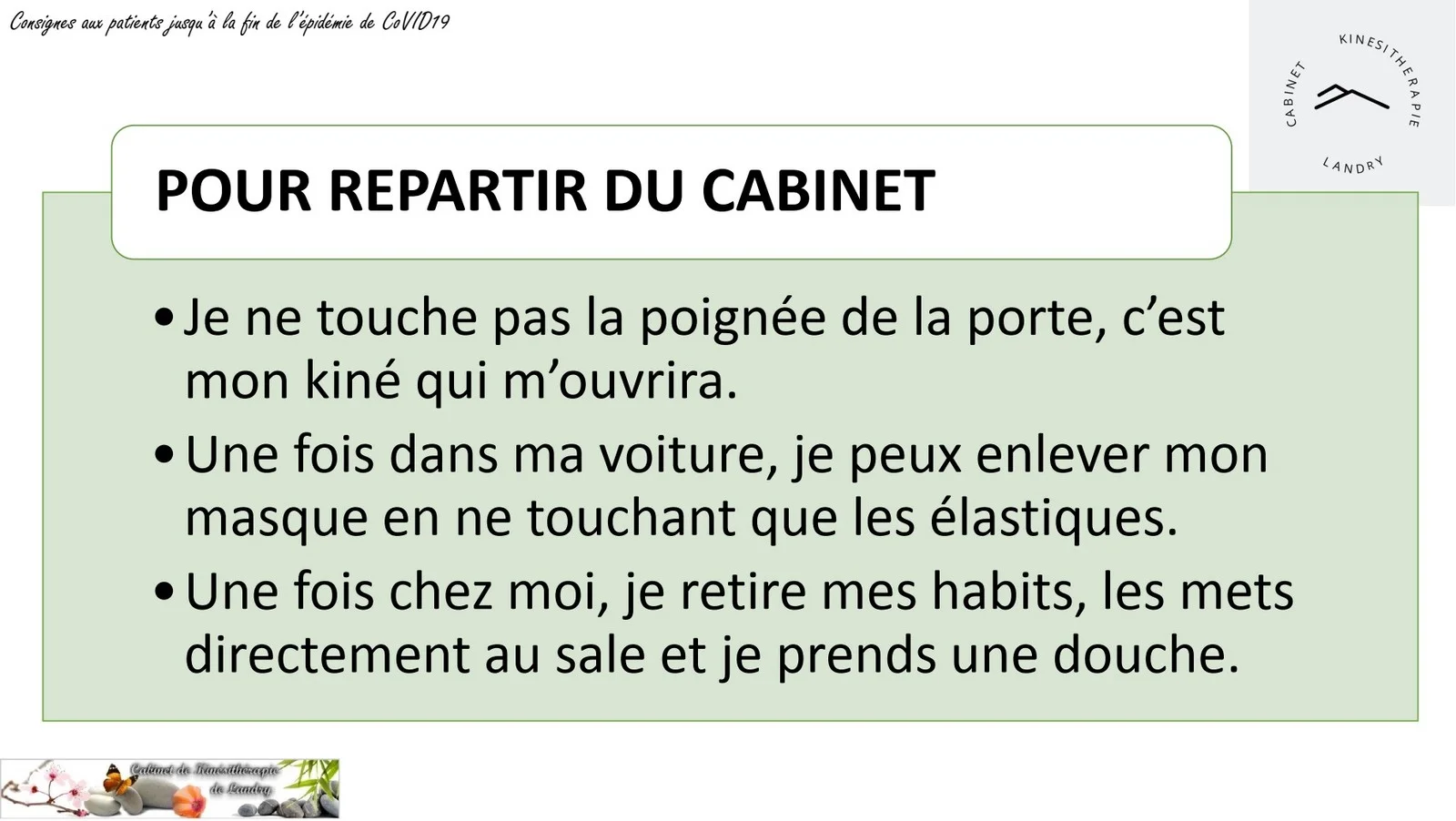Consignes d'hygiène à respecter